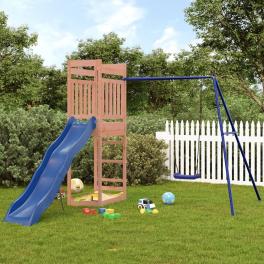Outdoor playset blue, natural wood