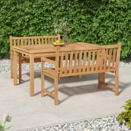 Garden dining set natural teak