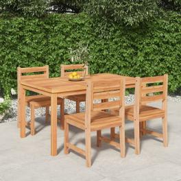Garden dining set teak solid teak wood 5 piece durable