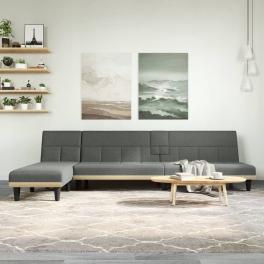 L-shaped sofa bed dark grey