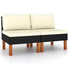 Middle sofa black, cream white