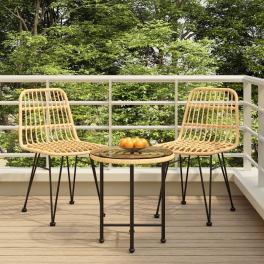 Garden dining set black steel compact durable garden dining set