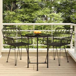 Garden dining set black