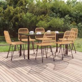 Garden dining set black