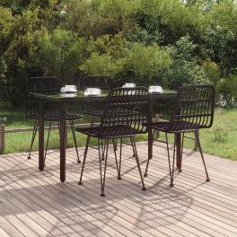 Garden dining set black