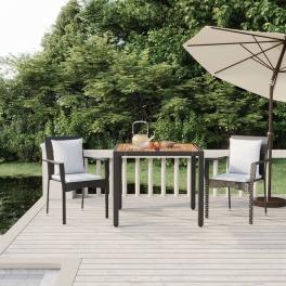 Garden dining set black, cream white