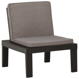 Lounge chair grey, anthracite plastic, fabric medium