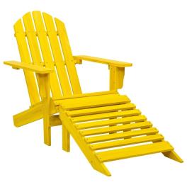 Garden chair yellow solid fir wood large detachable