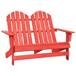 Garden chair red solid fir wood two-seater durable