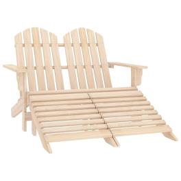 Garden chair natural wood solid fir wood 2-seater detachable