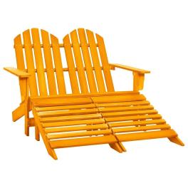 Garden chair orange solid fir wood large detachable