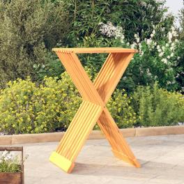 Stool brown solid teak wood standard foldable folding stool