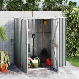 Tool shed gray galvanized steel, metal, plastic