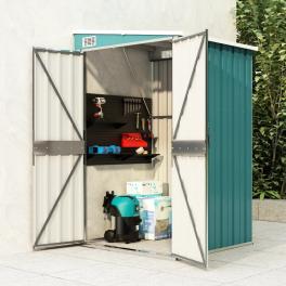 Garden shed green galvanized steel medium garden shed