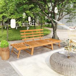 Garden bench brown solid acacia wood large