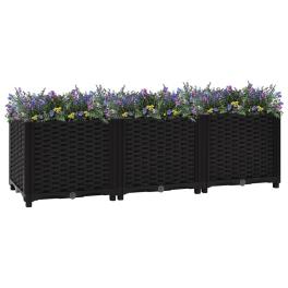 Raised bed black polypropylene 47.2x15.7x15.0 in durable