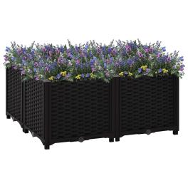 Raised bed black polypropylene medium planters