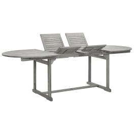 Garden table grey with a grey wash finish solid acacia wood