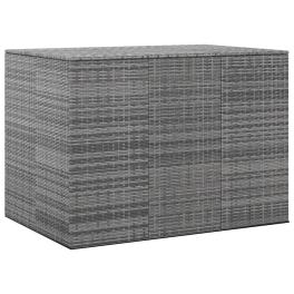 Cushion box gray pe rattan large cushion box rectangular