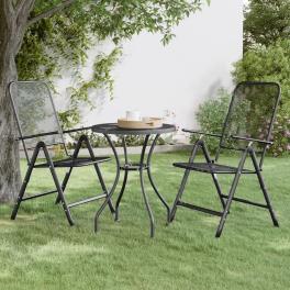 Garden table anthracite expanded metal mesh compact durable