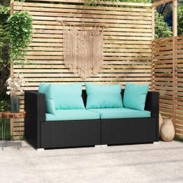 2-seater sofa black