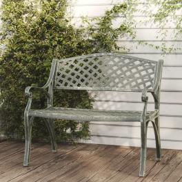 Garden bench green cast aluminum, cast iron standard