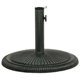 Umbrella base green cast iron portable round traditional