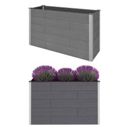 Garden raised bed gray wood-plastic composite, aluminum large
