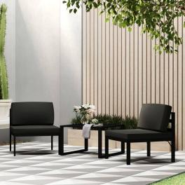 Garden sofa set anthracite aluminum medium modular