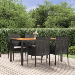 Garden dining set black