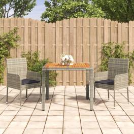 Garden dining set grey pe rattan standard modular