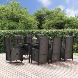 Garden dining set black