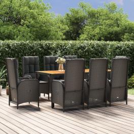 Garden dining set black
