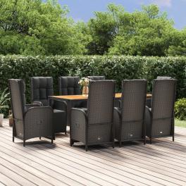 Garden dining set black