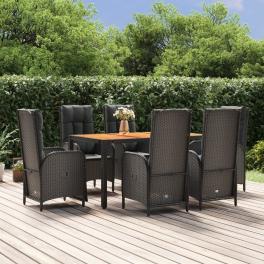 Garden dining set black