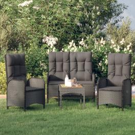 Garden dining set black