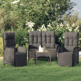 Garden dining set black