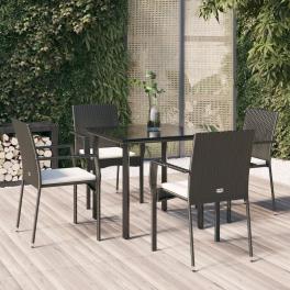 Garden dining set black
