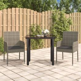 Garden dining set black and grey