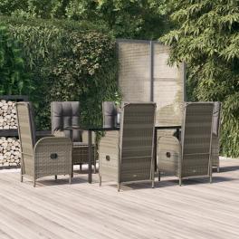 Garden dining set black and grey