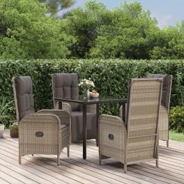 Garden dining set black and gray