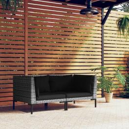 Garden sofa dark grey, black