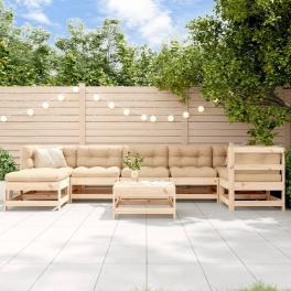 Garden lounge set natural wood solid pine wood modular