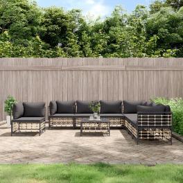 Garden lounge set set of 9 anthracite