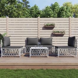 Garden lounge set white, dark grey