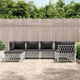 Garden lounge set white, dark grey