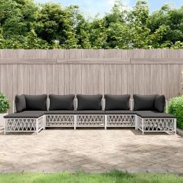 Garden lounge set white, dark grey