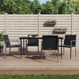 Garden dining set black, dark grey