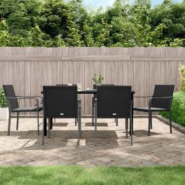 Garden dining set black, dark grey