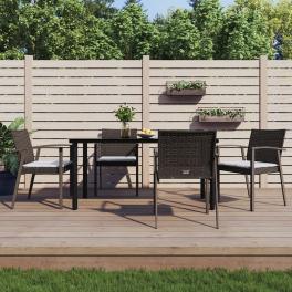 Garden dining set brown pe rattan medium durable dining set